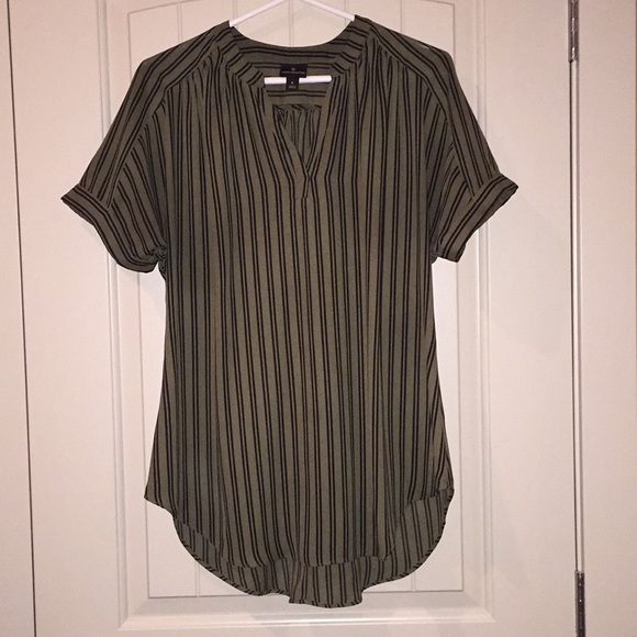 Green and Black Striped Top - Picture 3 of 6